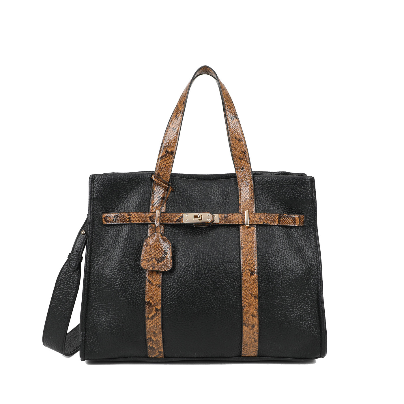 Borsa Shopper con dettagli animalier
