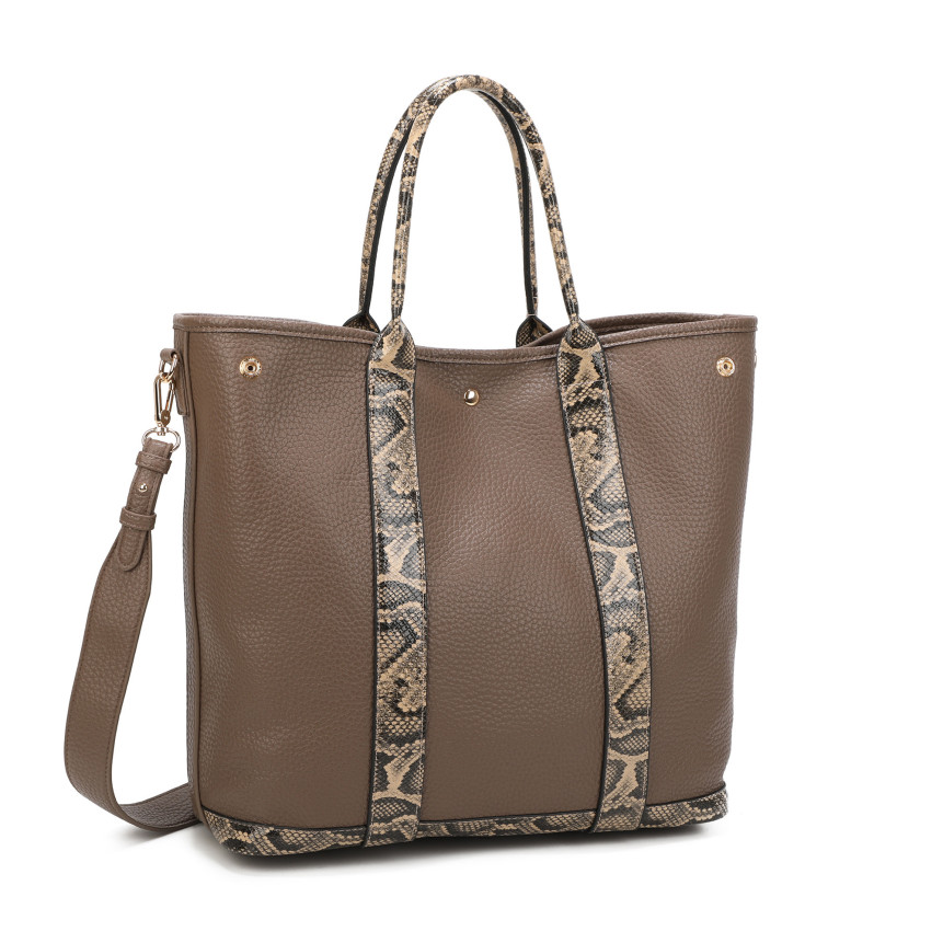 Borsa Shopper con dettagli animalier