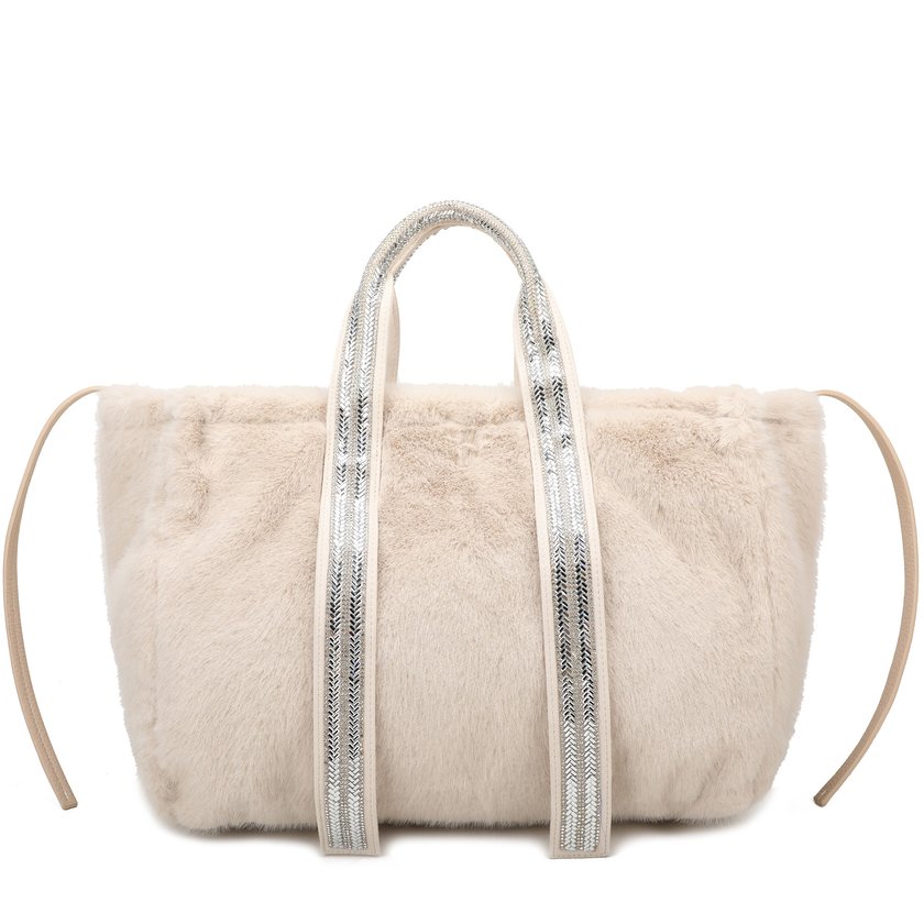 Shopper bag with fur