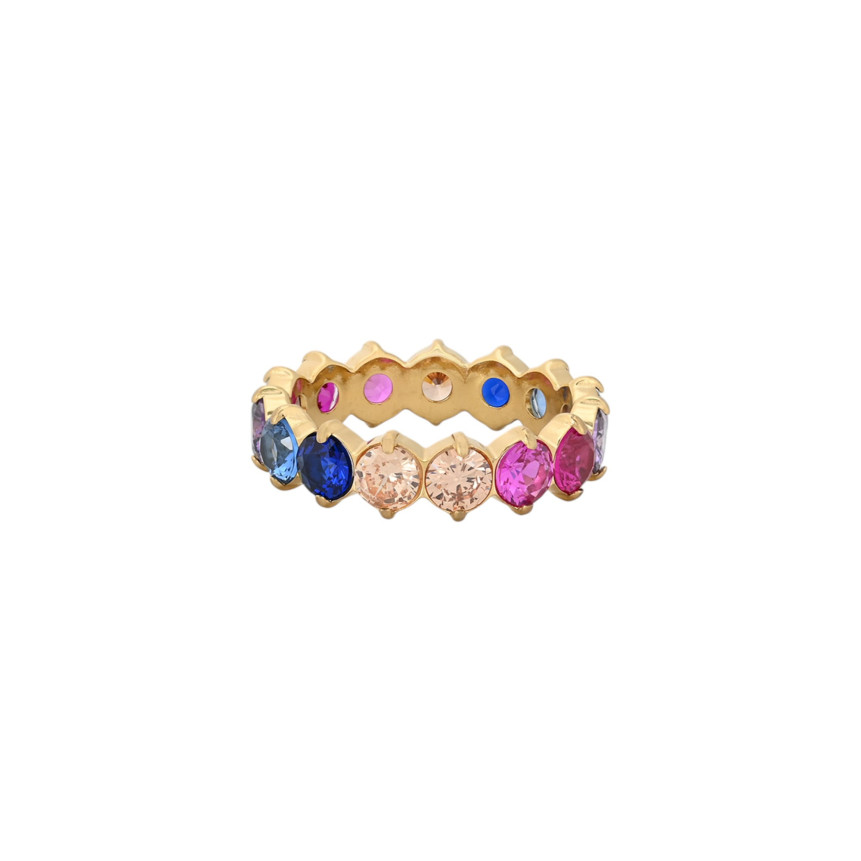 Bague Prestige avec zircons en acier