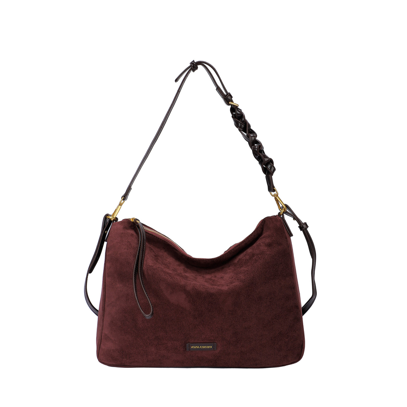 Bolso de hombro en ante