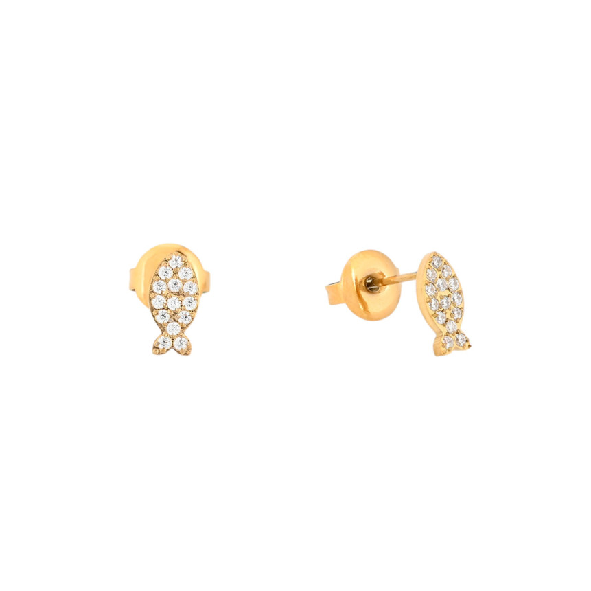 Boucles d\'oreilles acier et zircones pez GB
