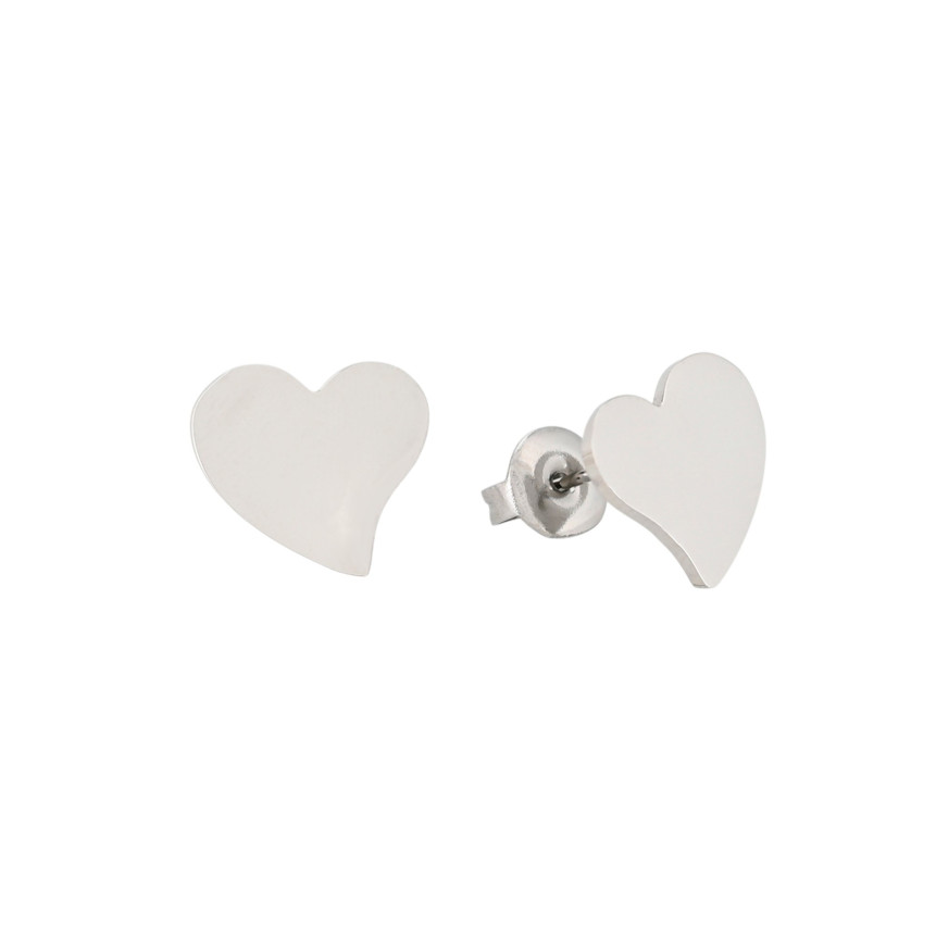 Boucles d\'oreilles cœur lisse GB