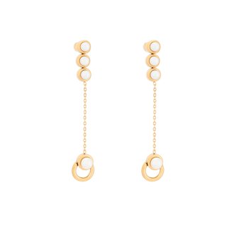 Boucles d'oreilles en acier long perles GB