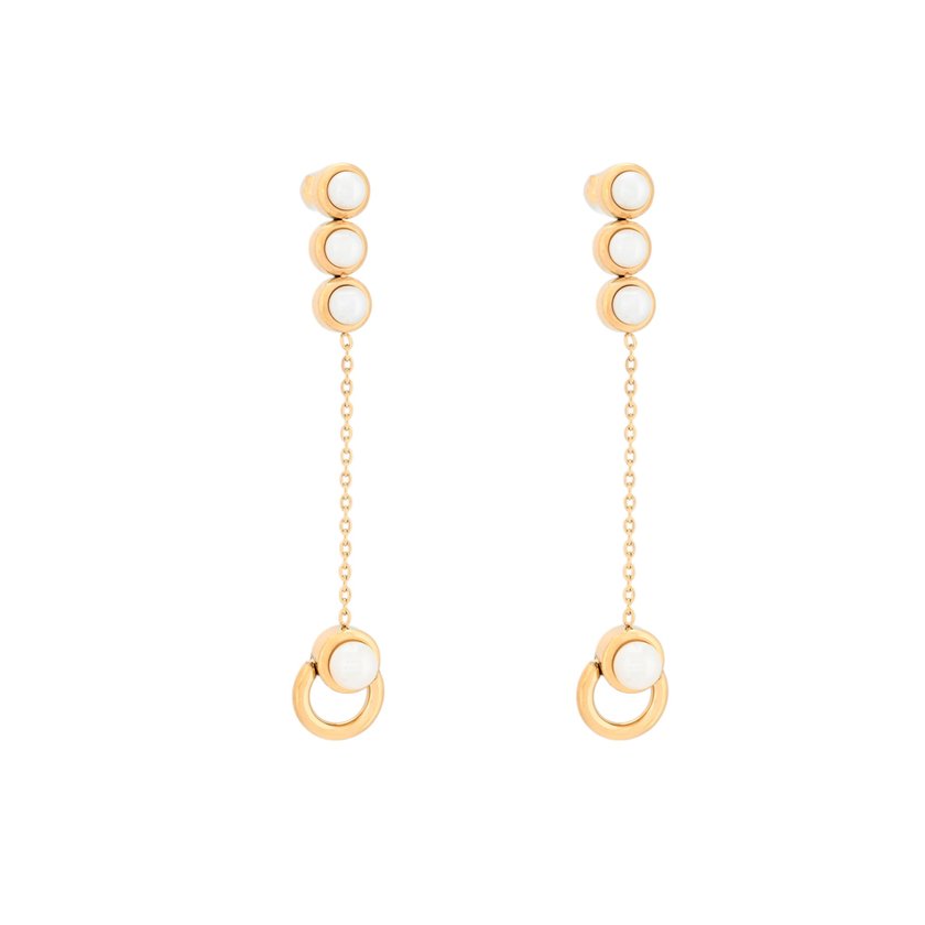 Boucles d'oreilles en acier long perles GB