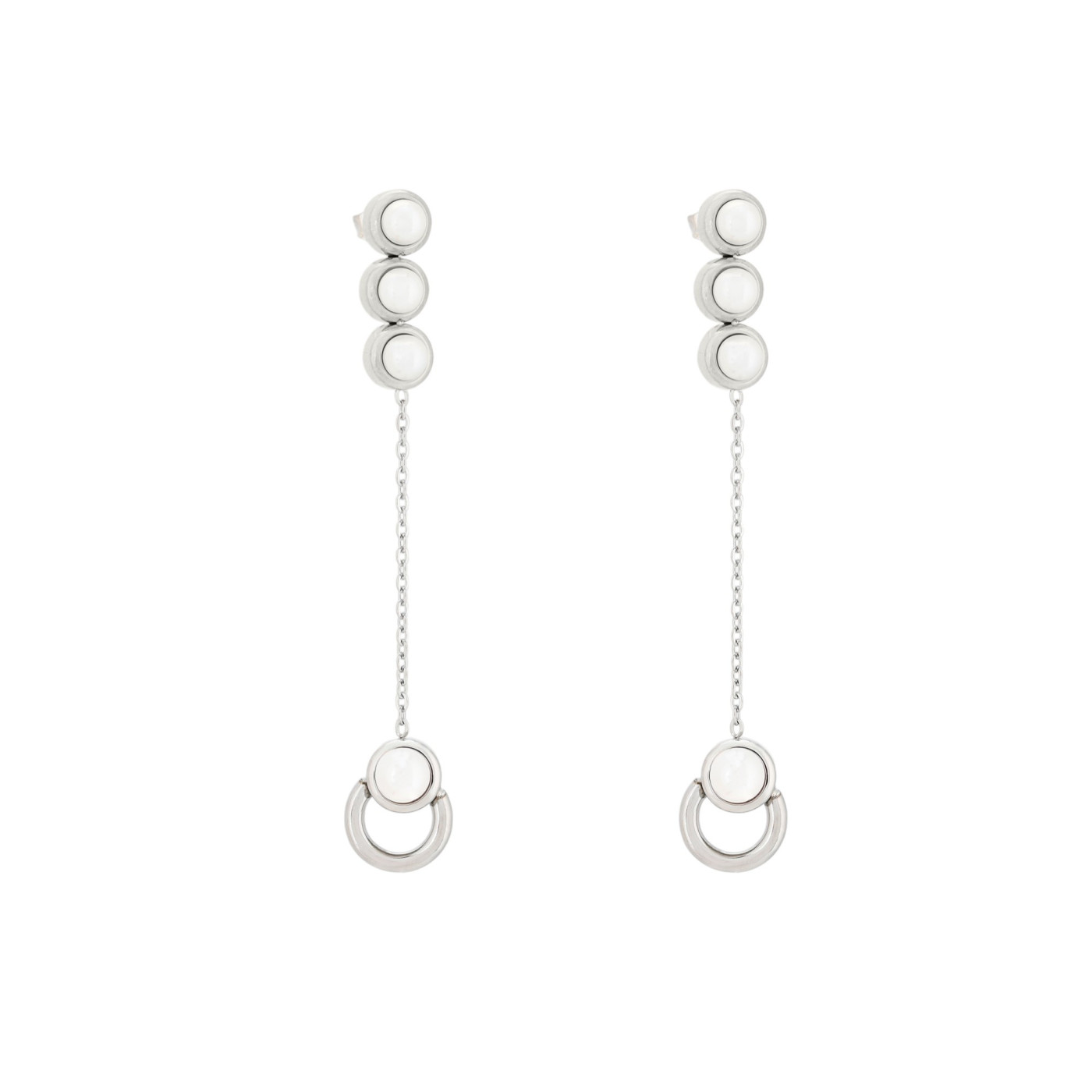Boucles d\'oreilles en acier long perles GB
