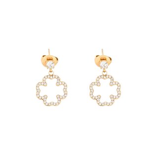 Earrings stainless steel zirconies clover and brilliants GB