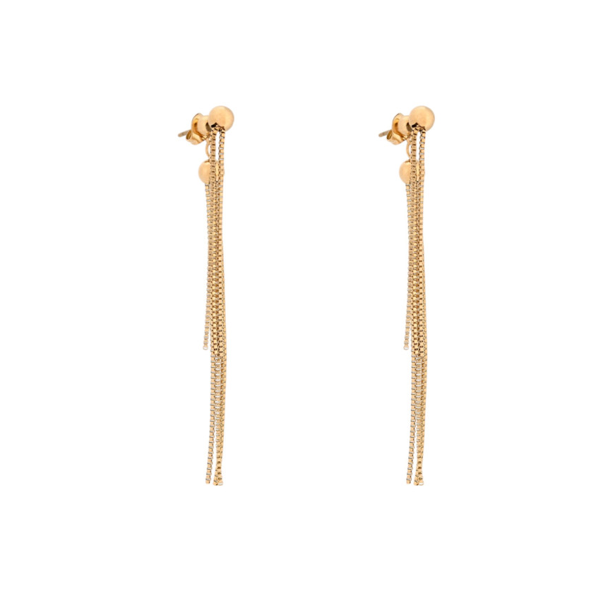 Boucles d\'oreilles en acier long boule GB