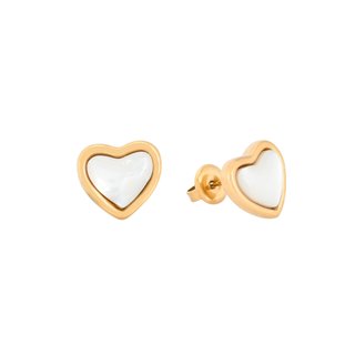 Earrings mother of pearl heart GB