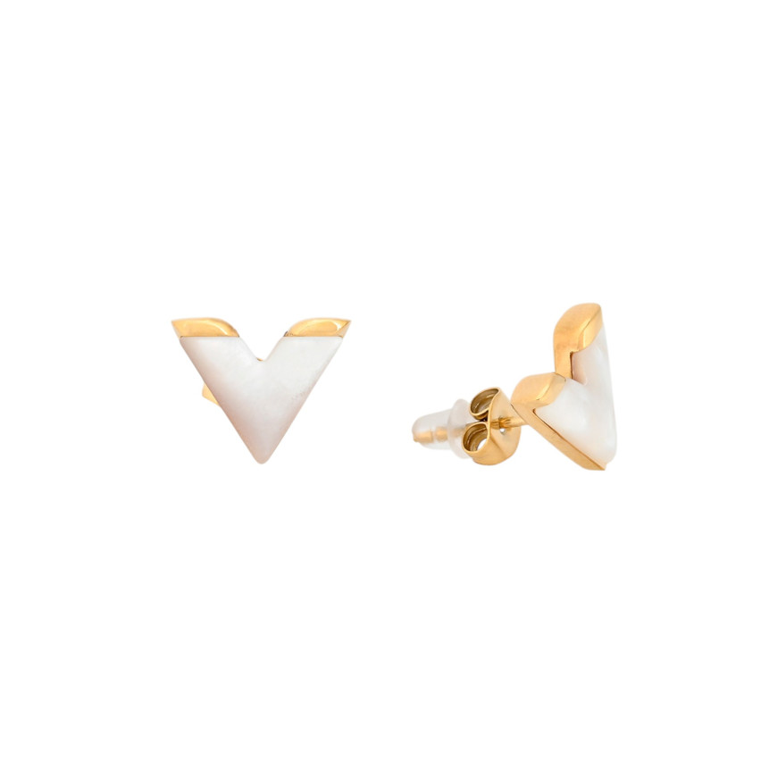 Boucles d\'oreilles en acier en forme de V GB