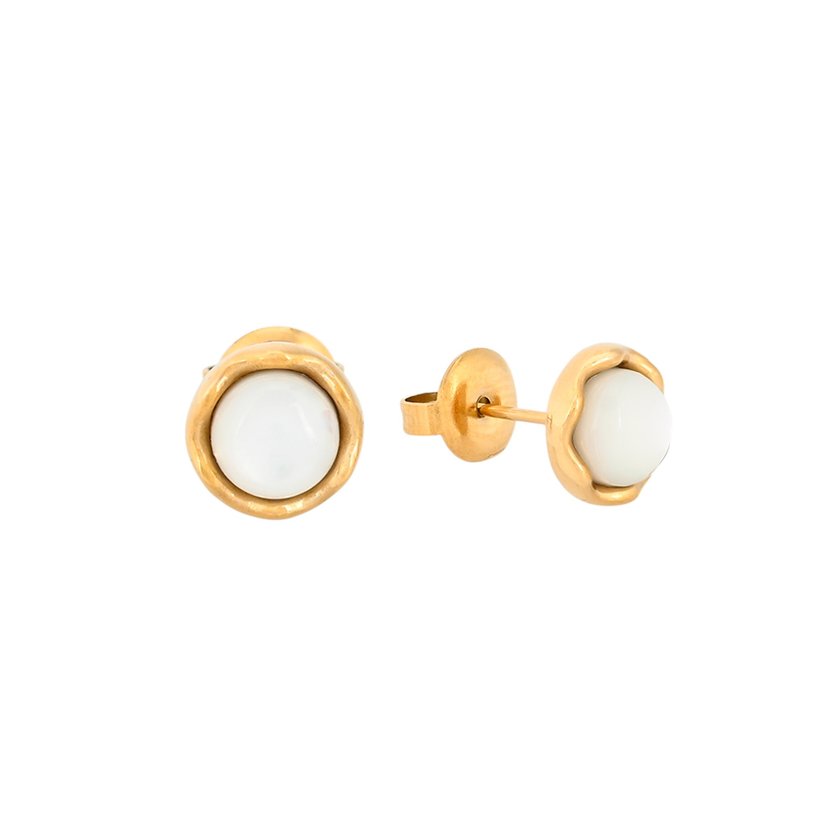 Boucles d’oreilles en acier à texture ronde GB