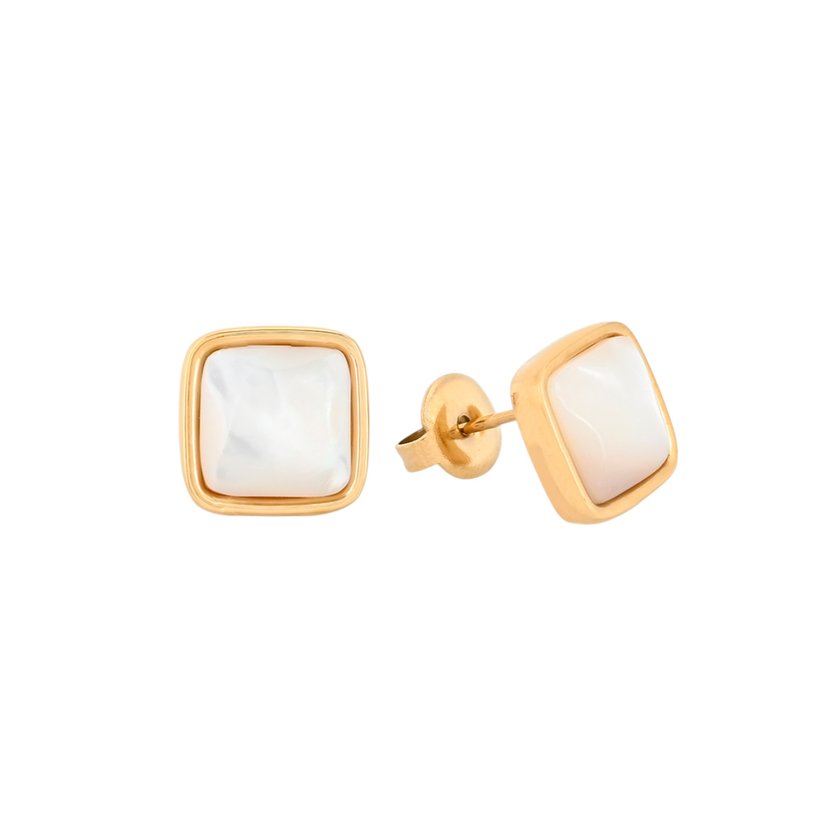 Boucles d’oreilles carrées en nacre GB