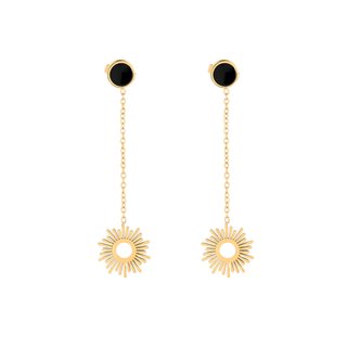 Brincos em aço sol com pendente GB