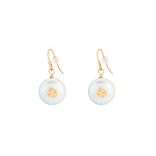 Boucles d'oreilles Glamour avec perle et trèfle