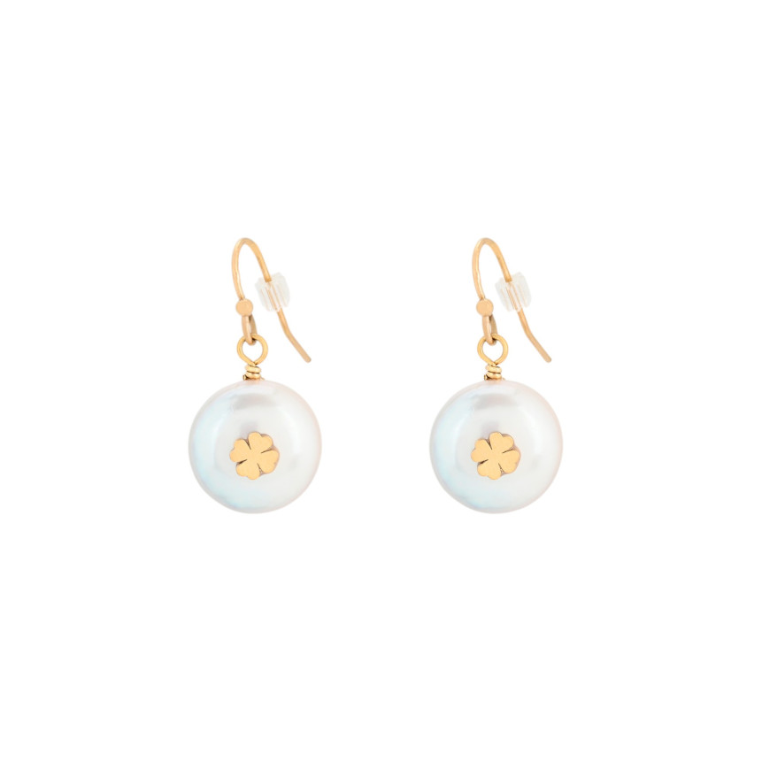 Orecchini Glamour con perla e quadrifoglio
