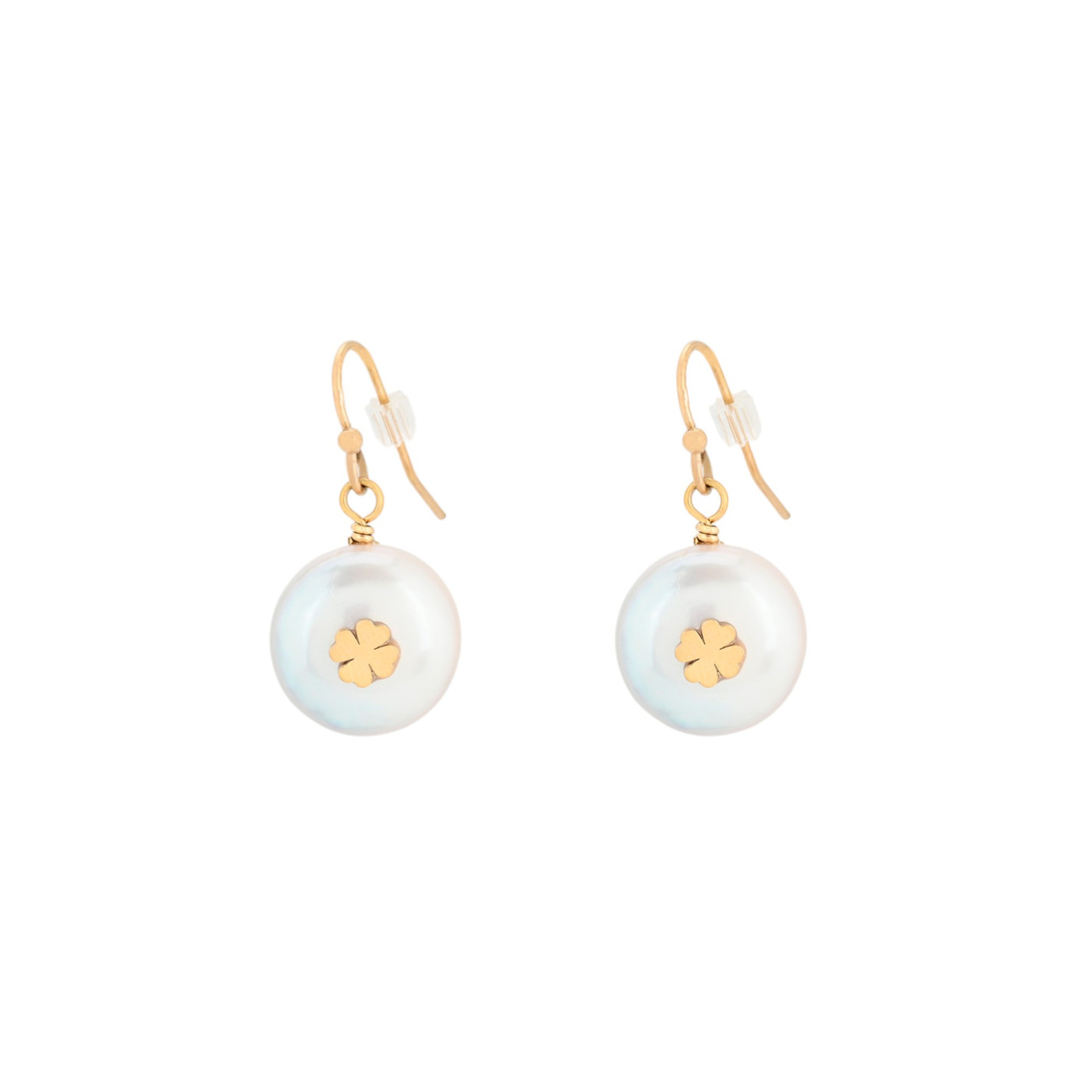 Orecchini Glamour con perla e quadrifoglio