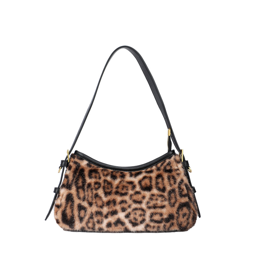 Shoulder bag with tiger print