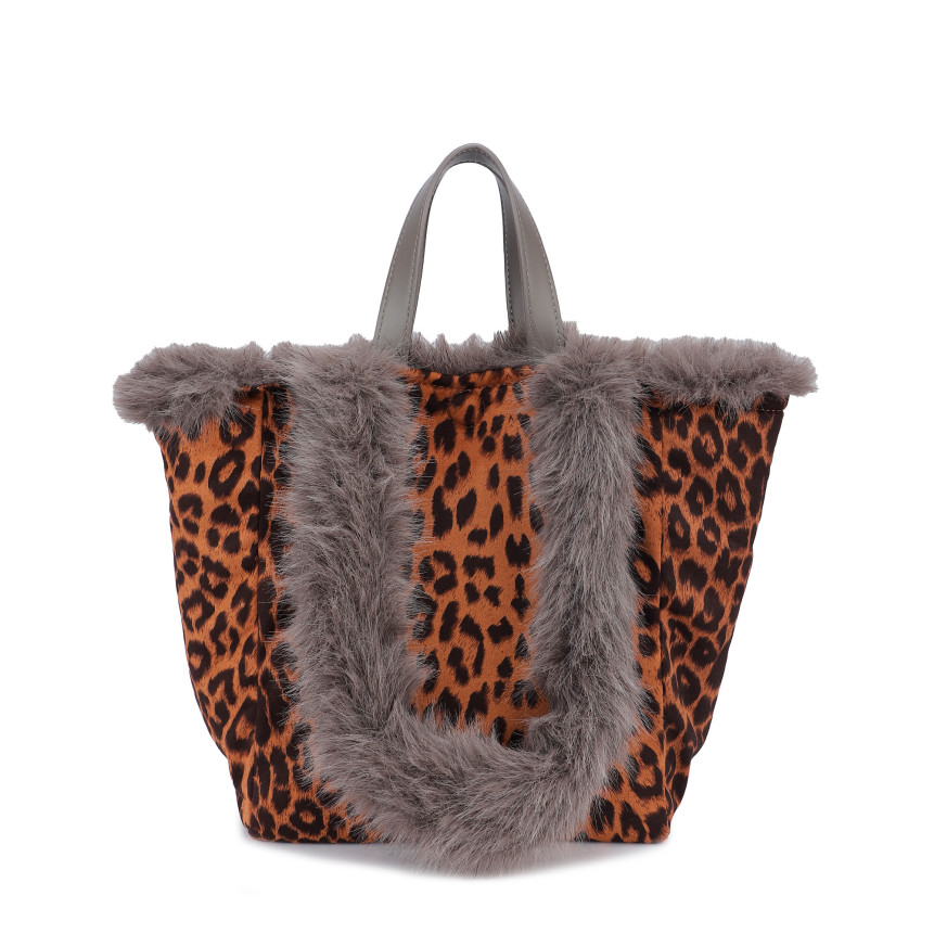 Borsa Shopper con pelliccia