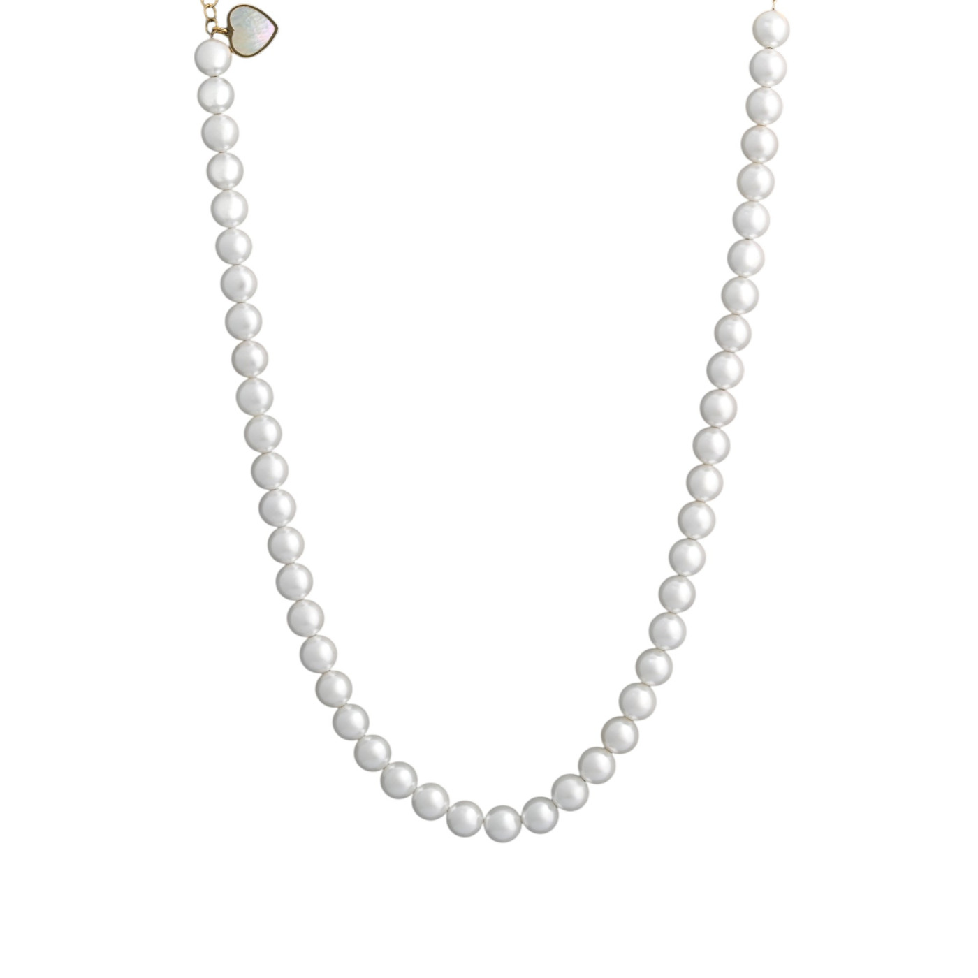 Collier coeur en acier avec nacre GB