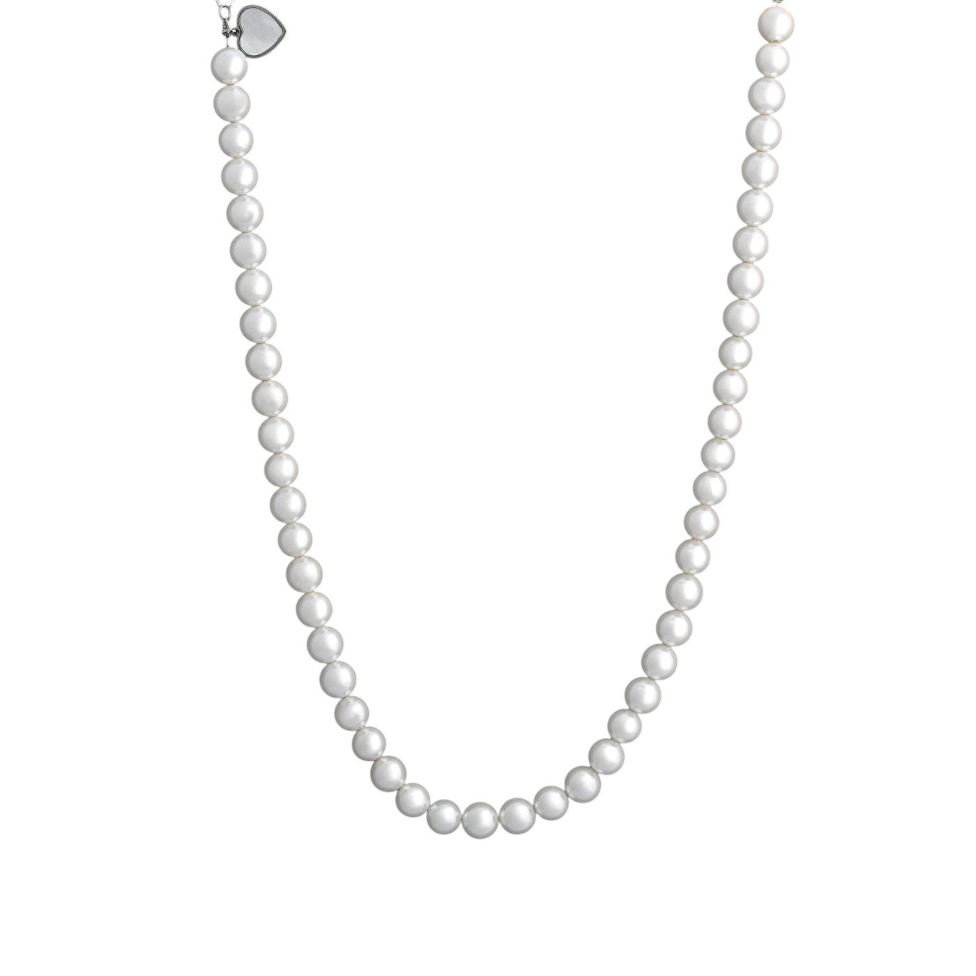 Steel heart necklace with mother of pearl GB