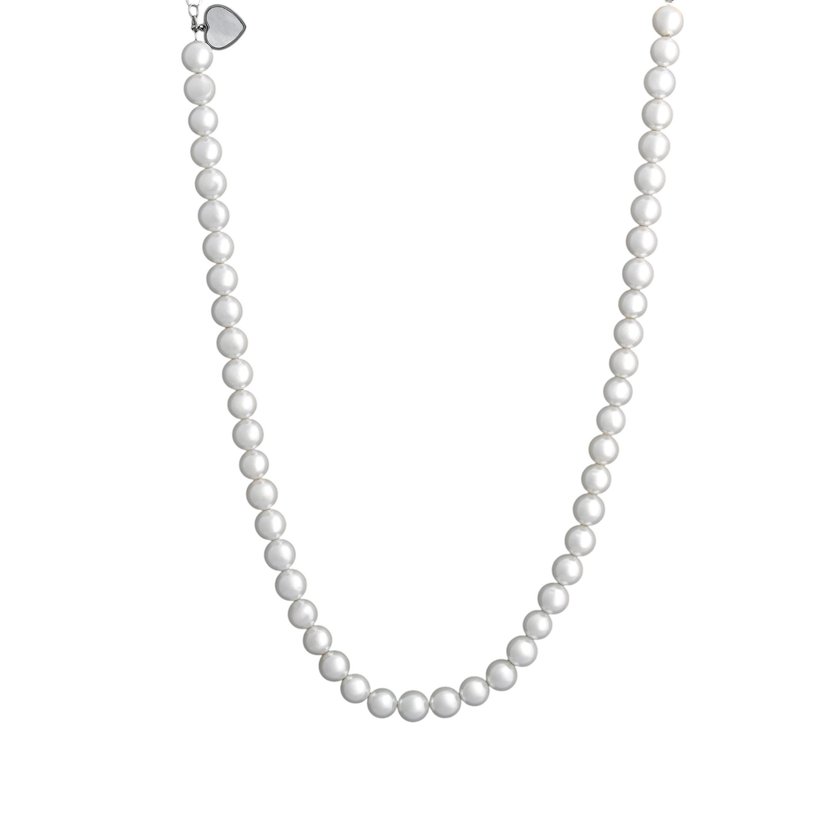 Steel heart necklace with mother of pearl GB