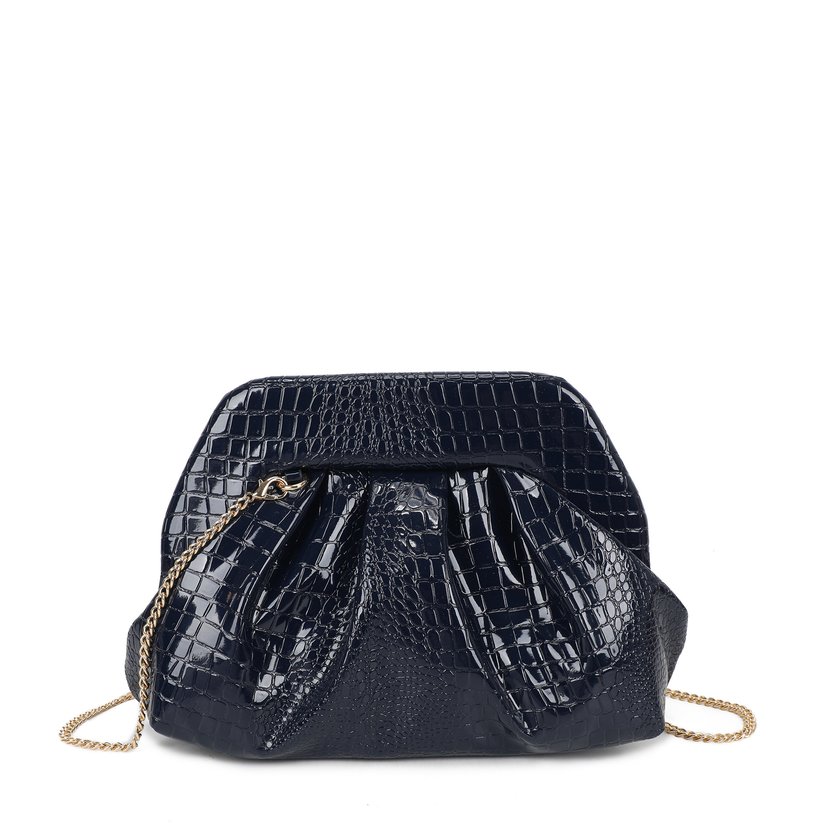 Shoulder bag in croco and patent leather