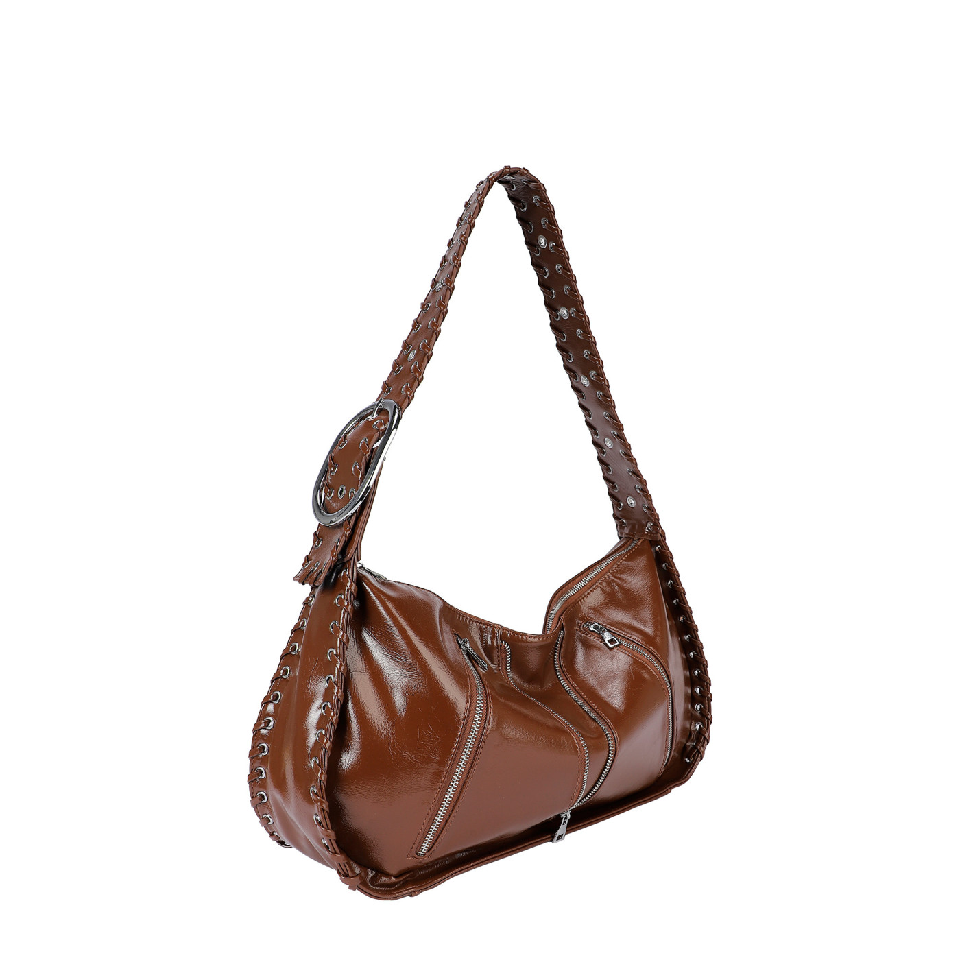 Bolso de hombro en charol