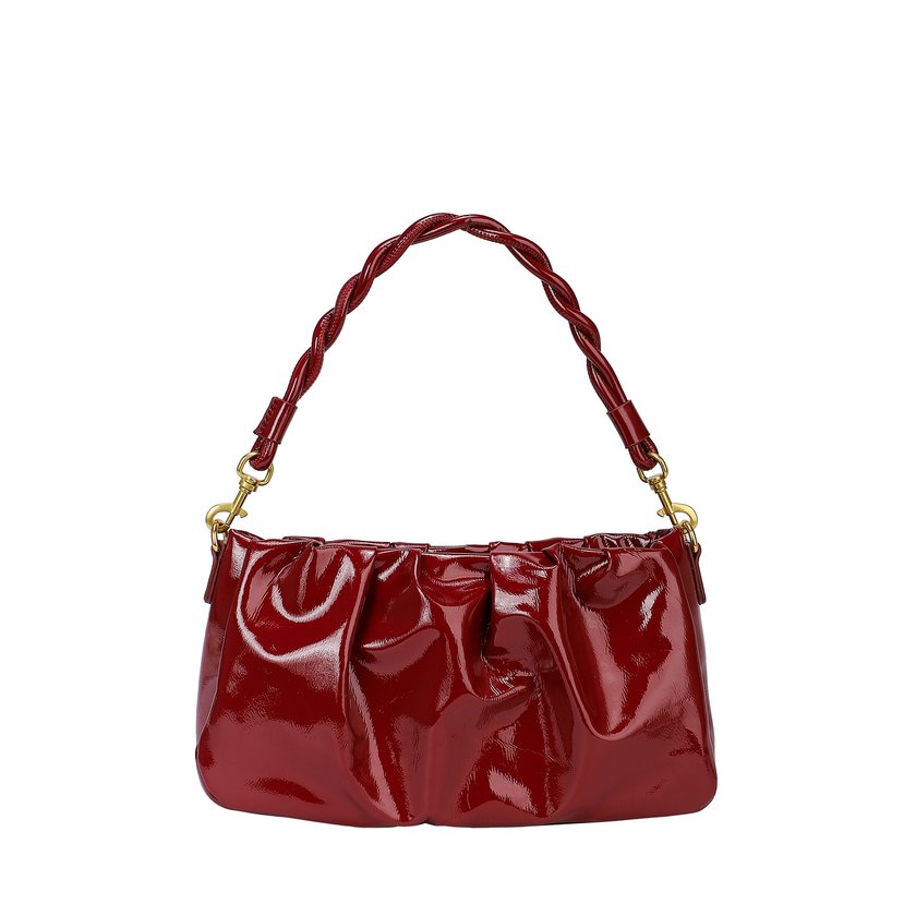 Patent leather shoulder bag