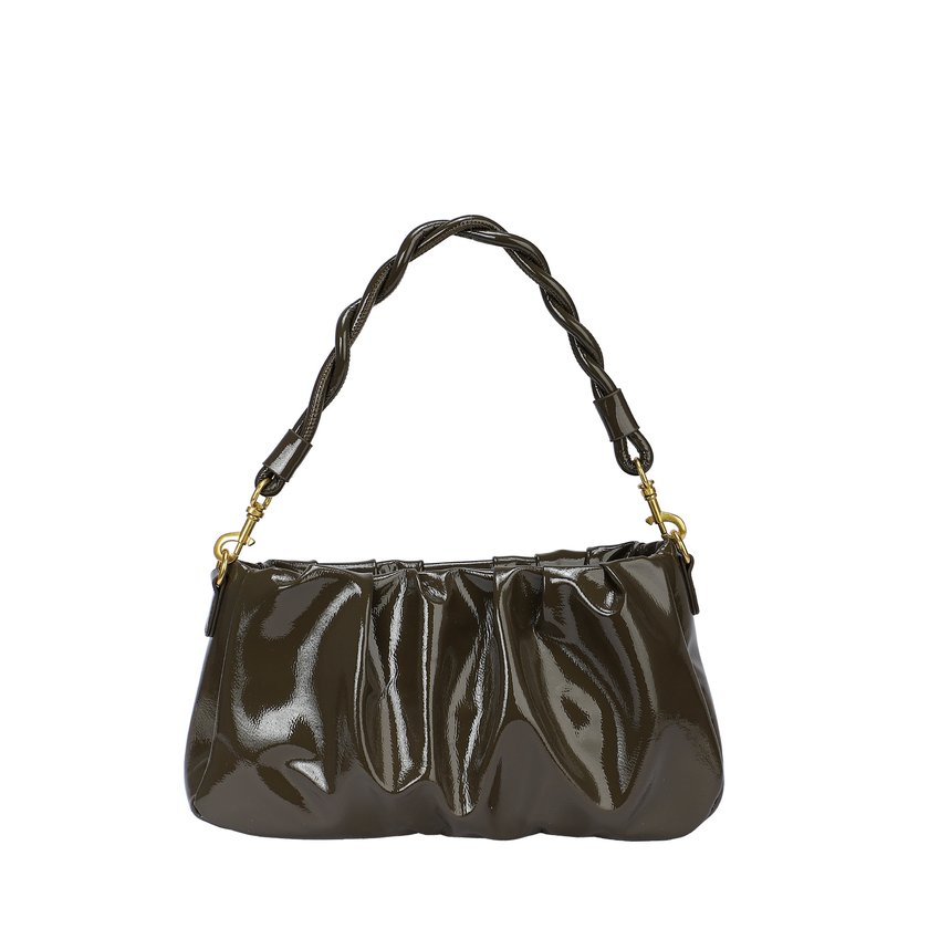 Patent leather shoulder bag
