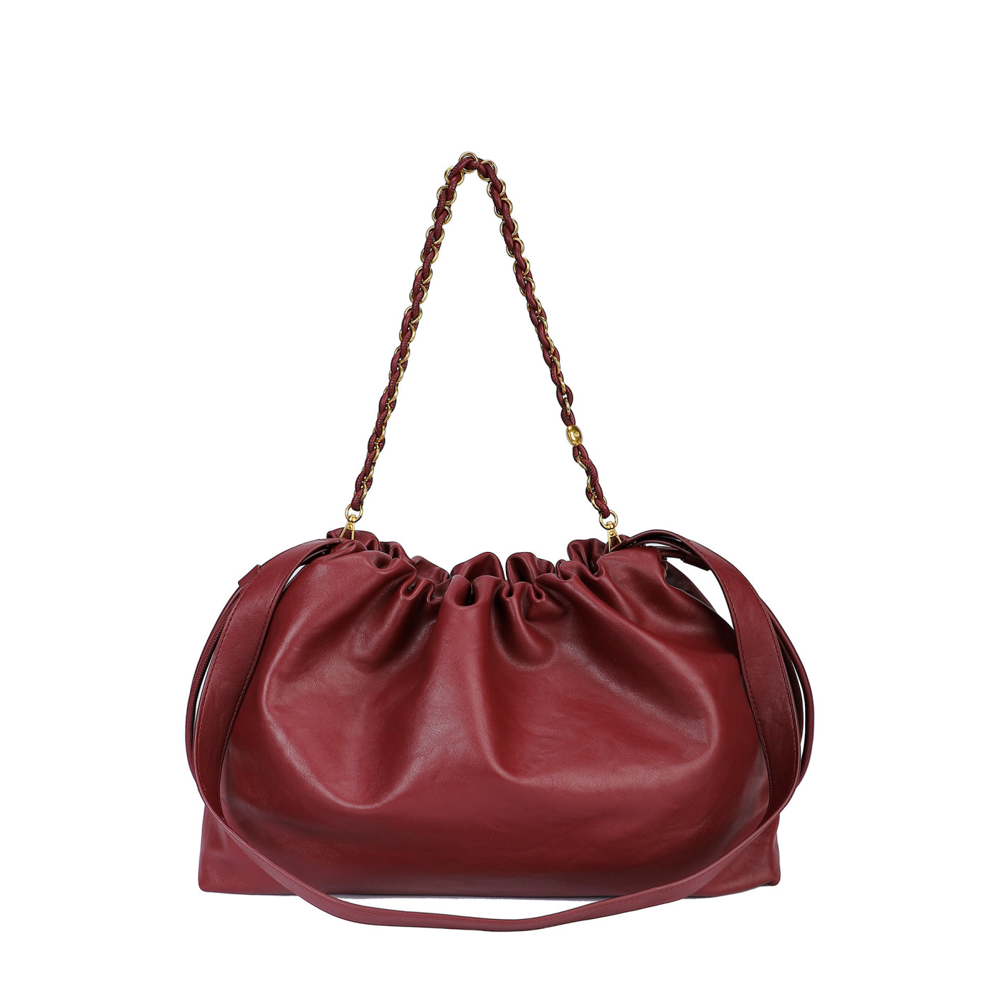 Bolso de hombro con fruncido