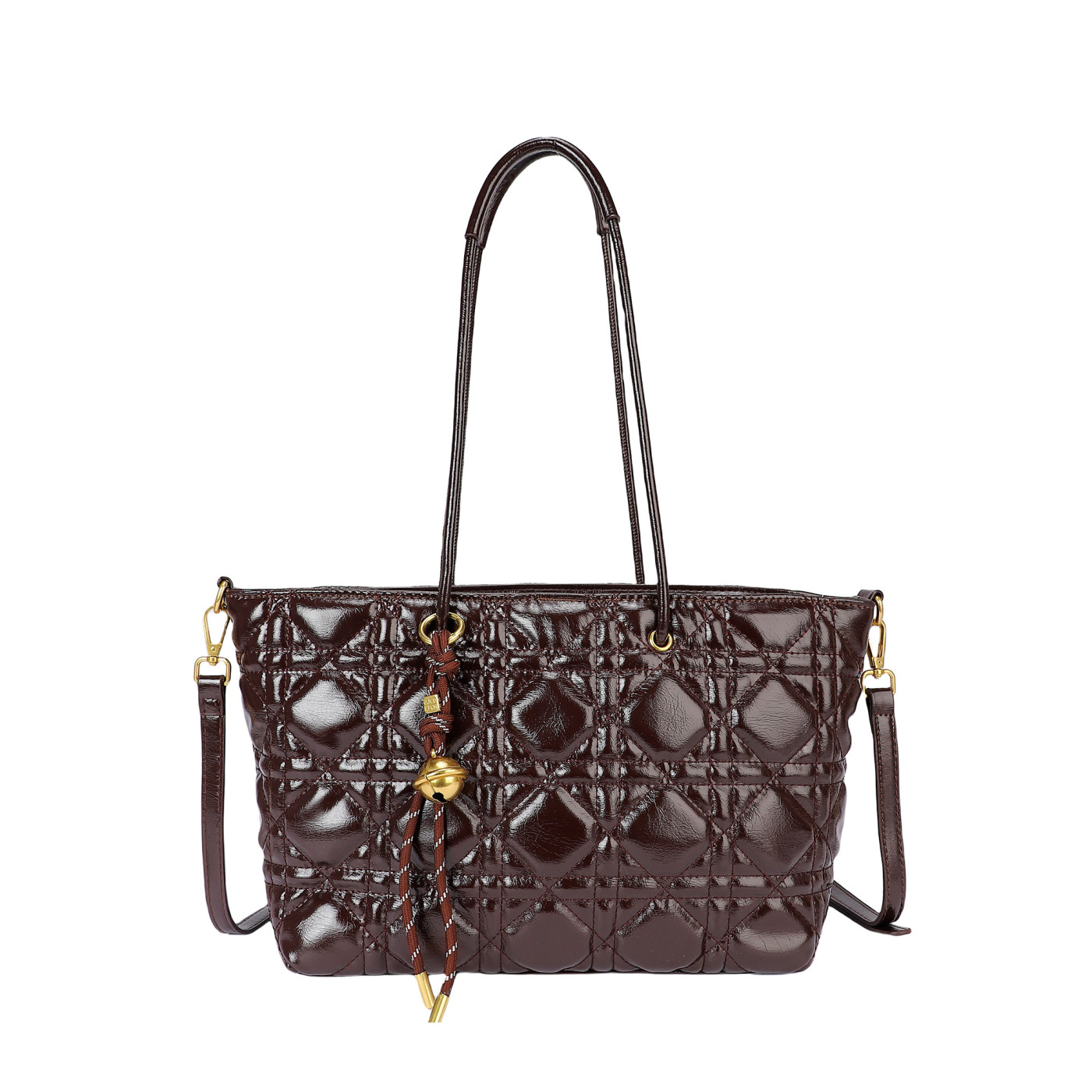 Bolso de hombro en charol