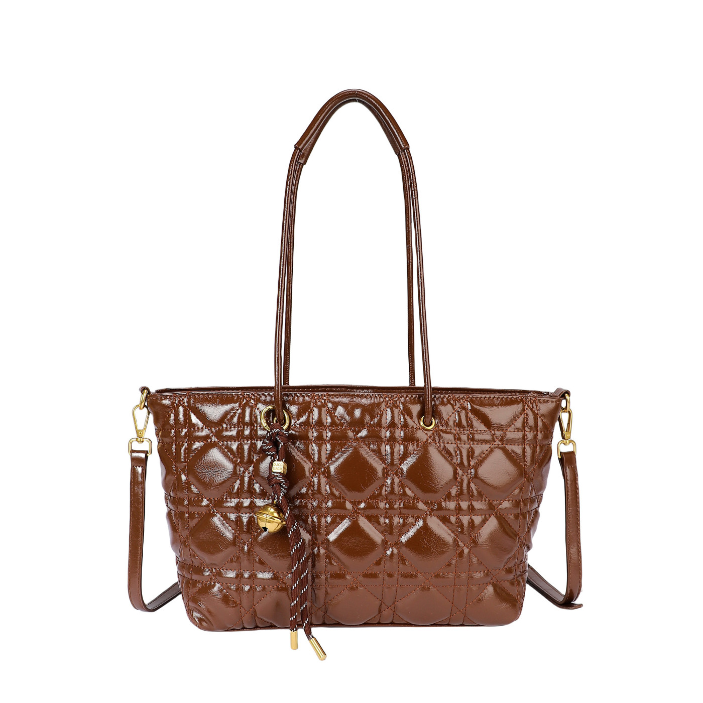 Bolso de hombro en charol