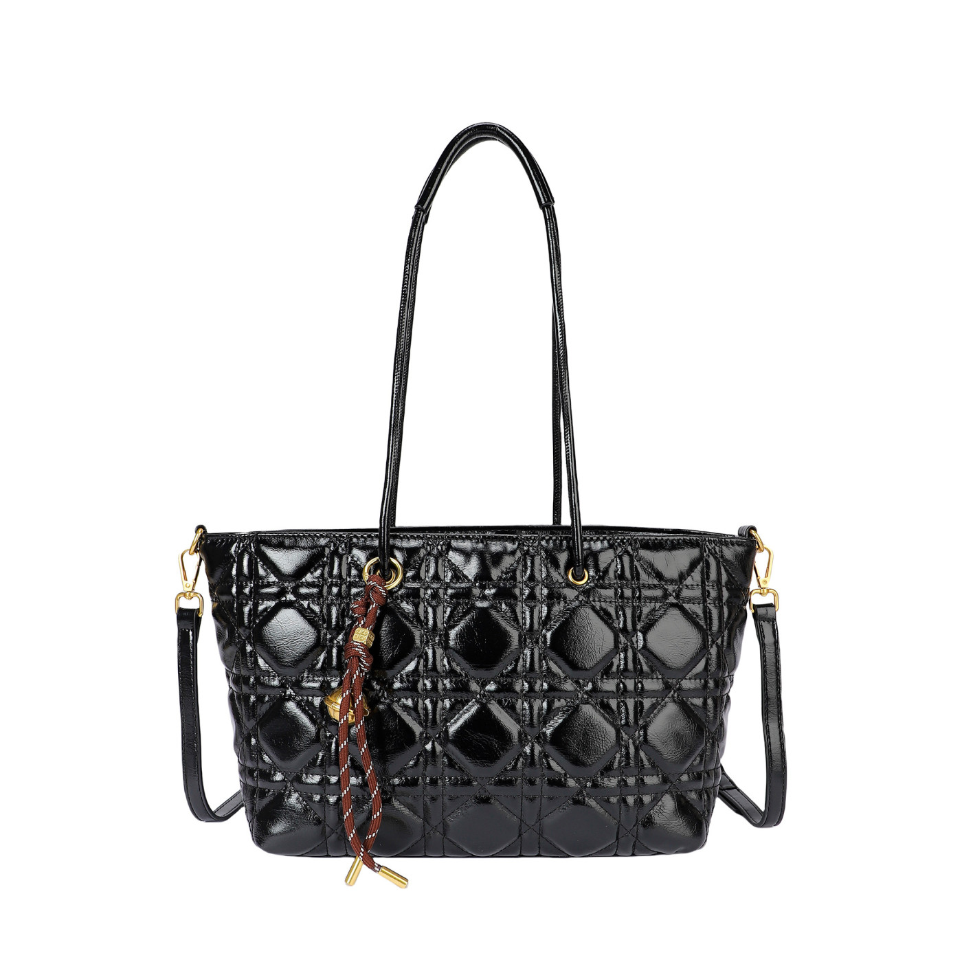 Bolso de hombro en charol