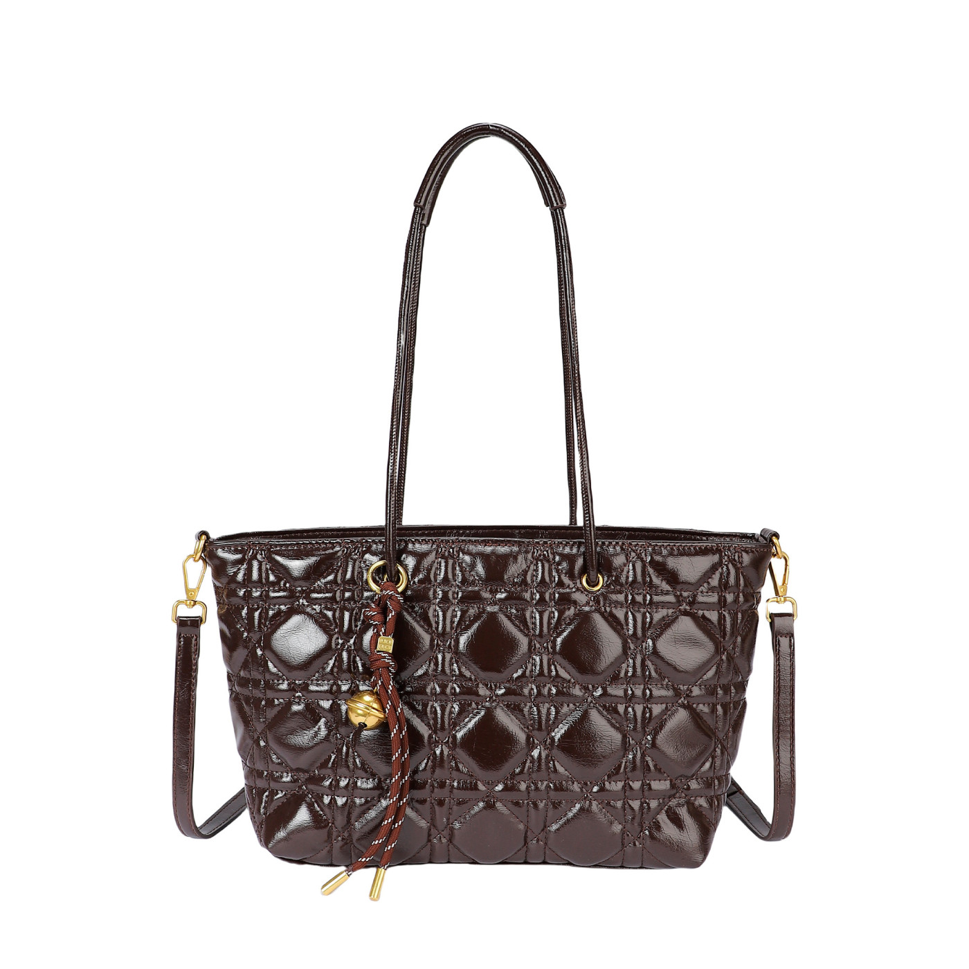 Bolso de hombro en charol