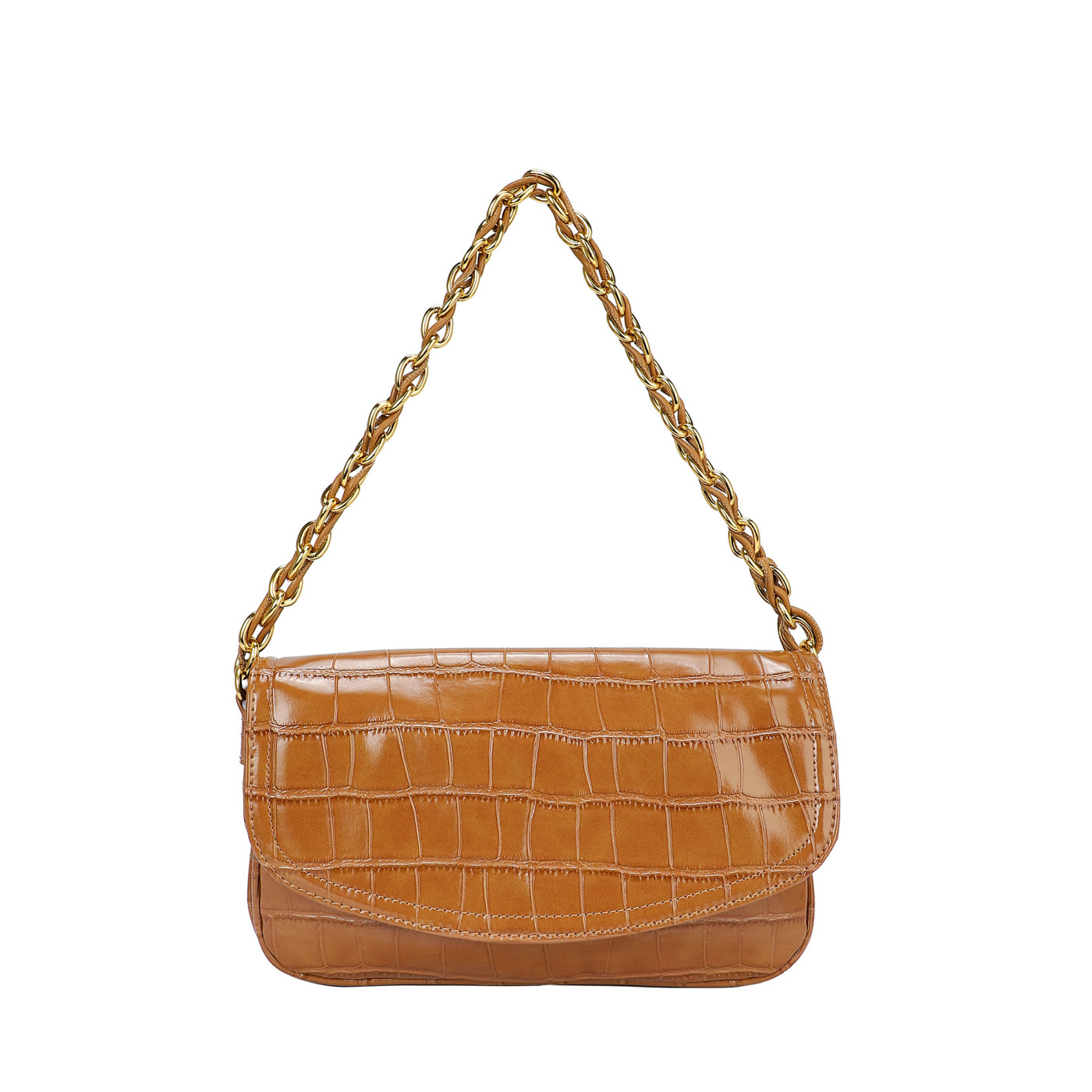 Bolso de hombro en charol