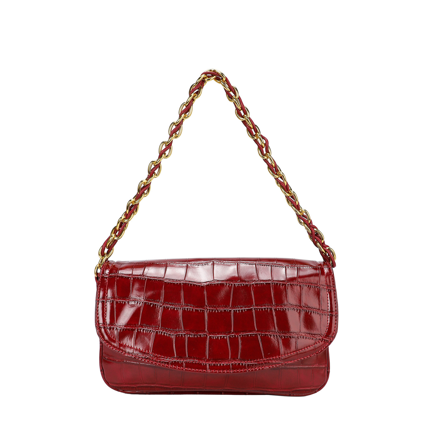 Bolso de hombro en charol