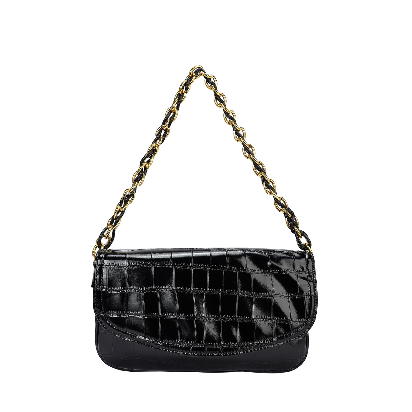 Bolso de hombro en charol