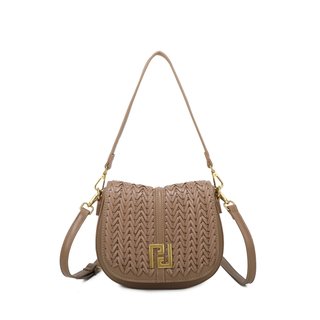 Bolso de hombro con detalles dorados