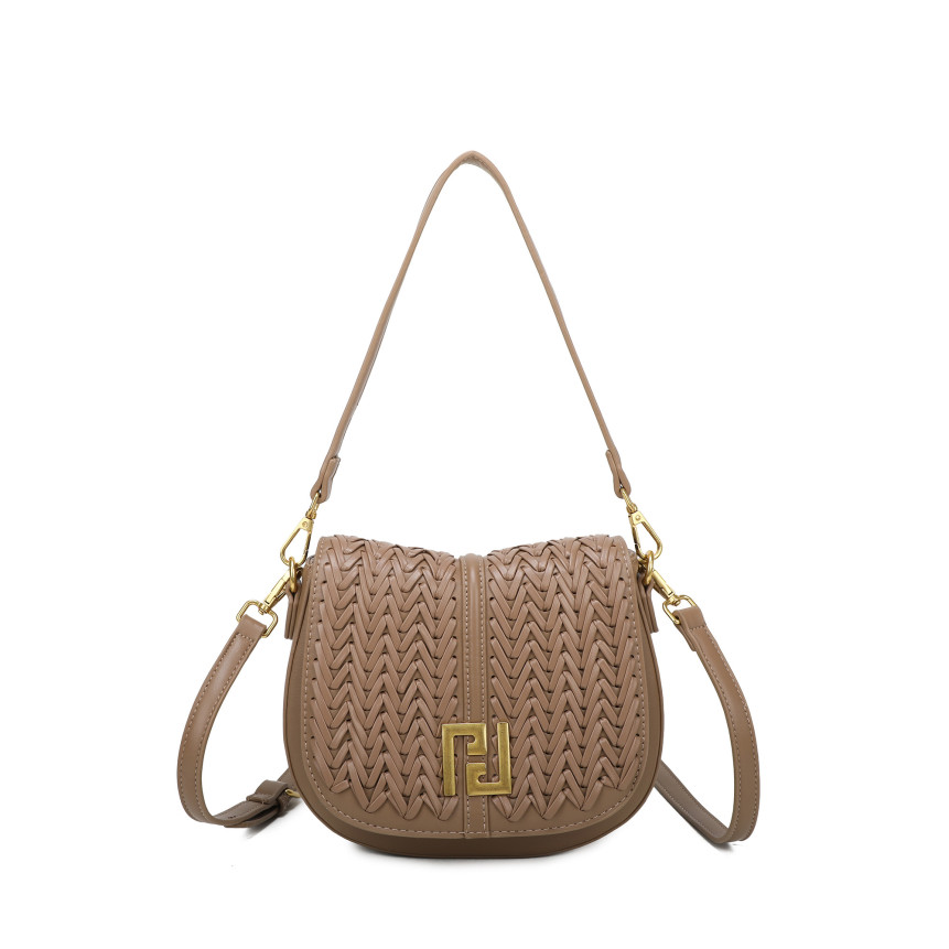 Bolso de hombro con detalles dorados