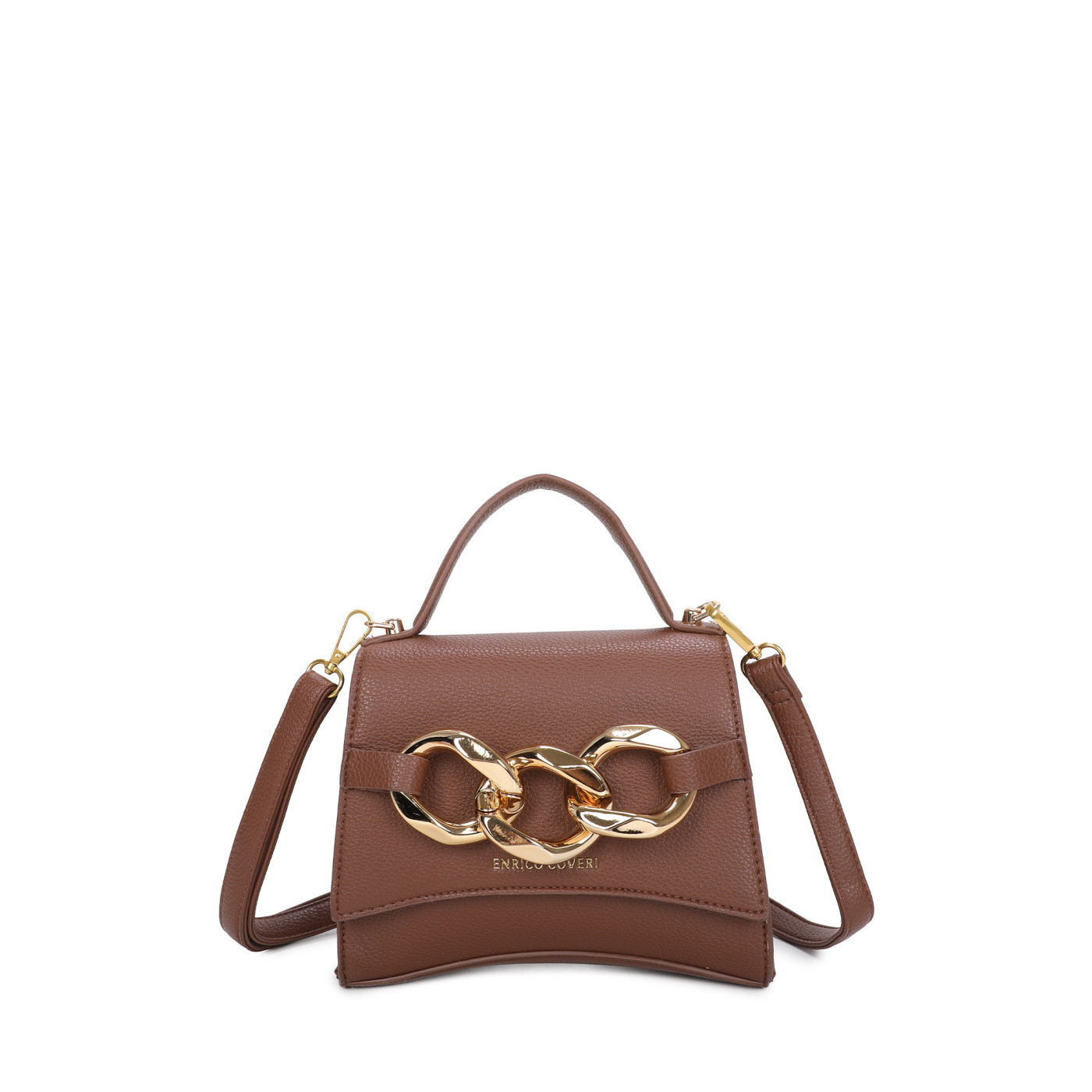 Bolso bandolera con detalles dorados