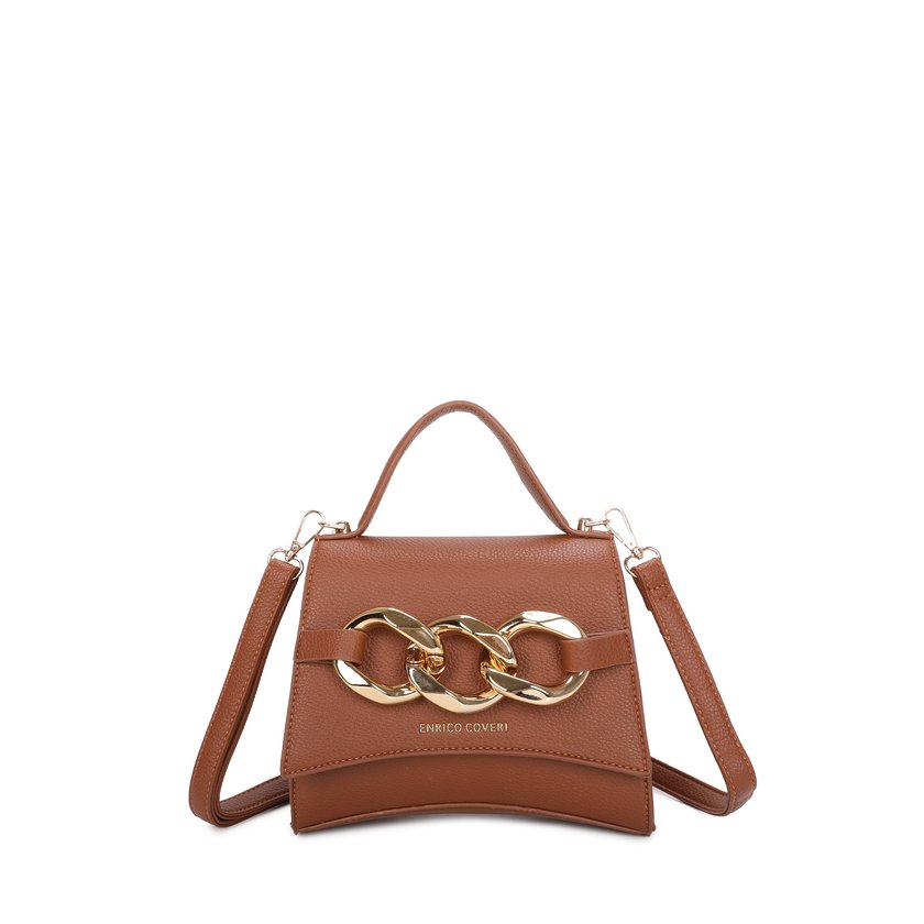 Shoulder Bag with Gold Details