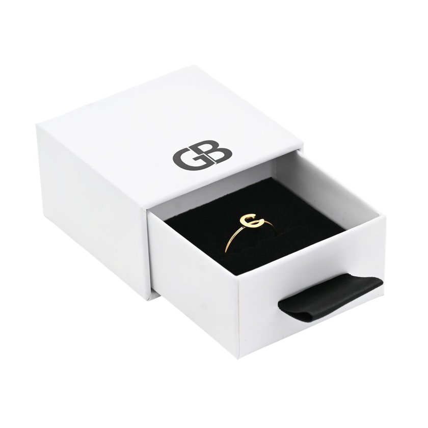 Scatola per anello bianca con GB