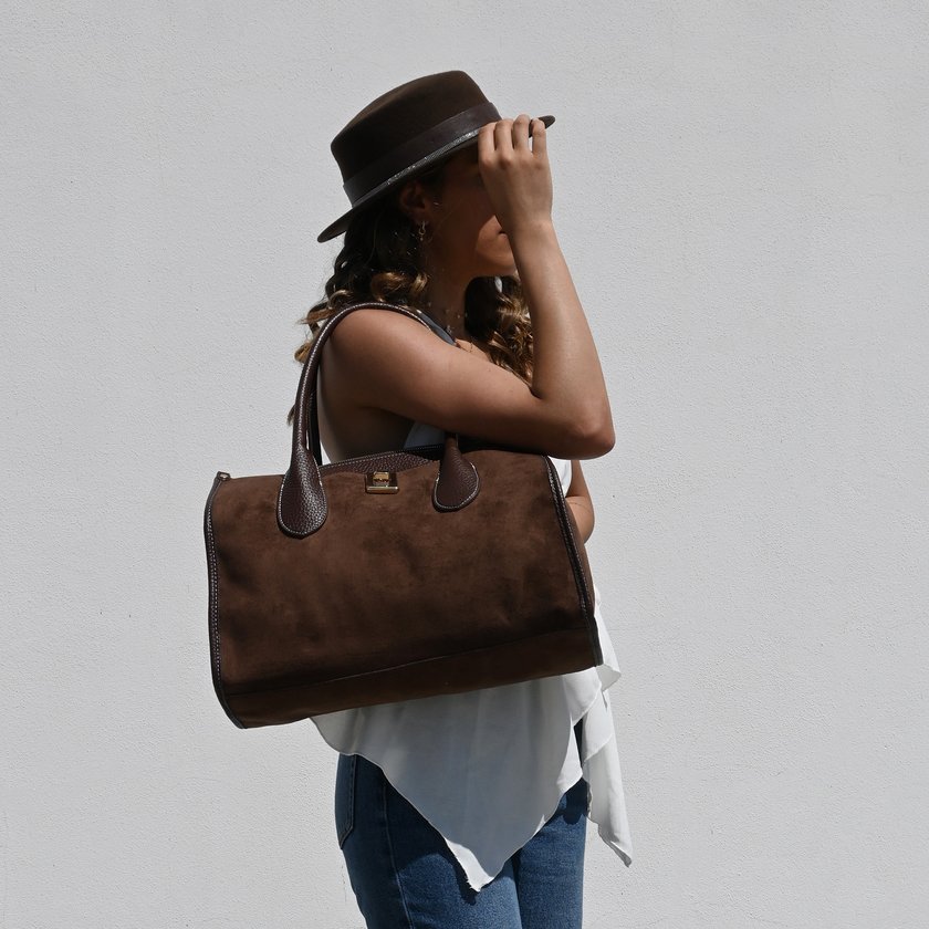 Sac Shopper en tissu daim