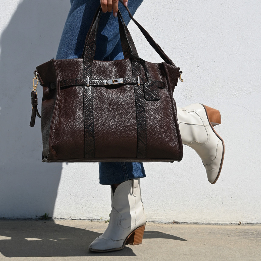 Bolso Shopper con detalles animal print