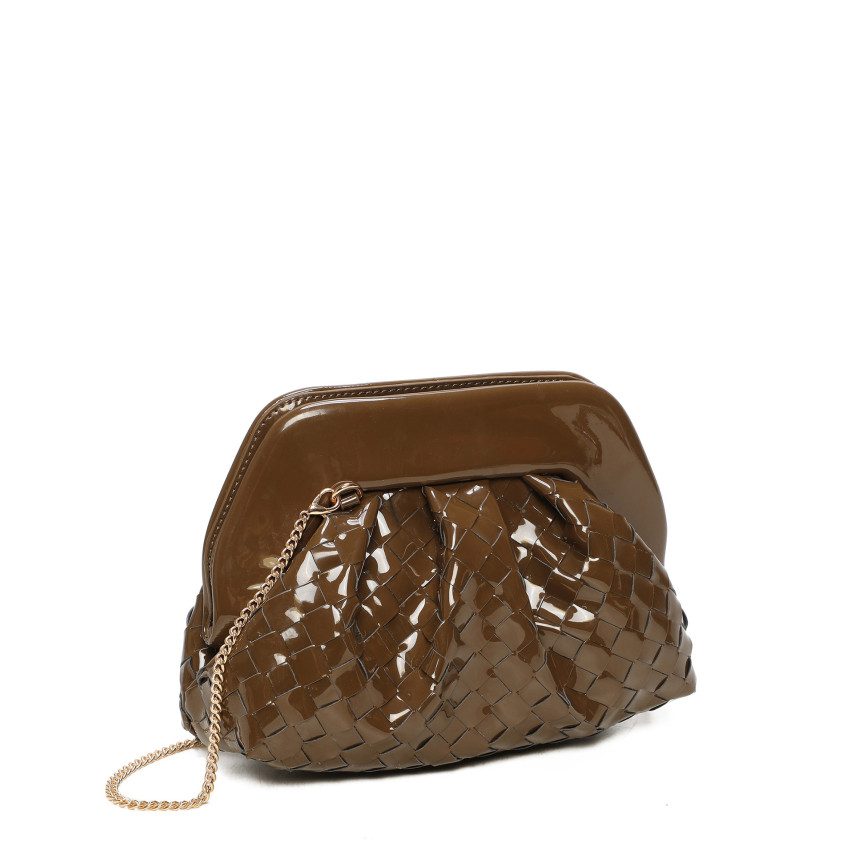 Patent Leather Crossbody Bag with Details