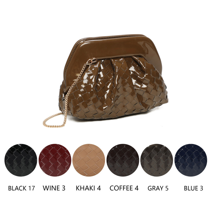 Patent Leather Crossbody Bag with Details