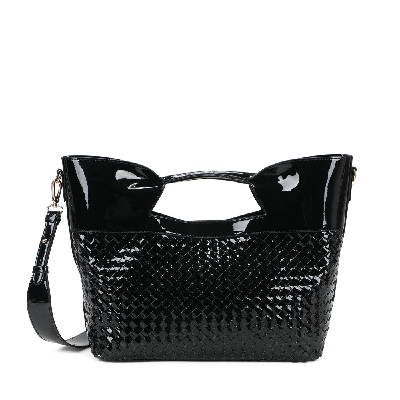 Borsa Shopper in vernice e dettagli