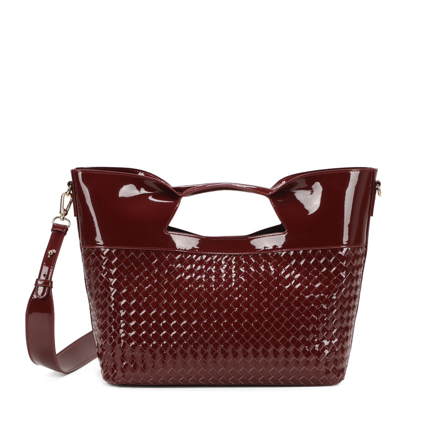 Patent Leather Shopper Bag with Details