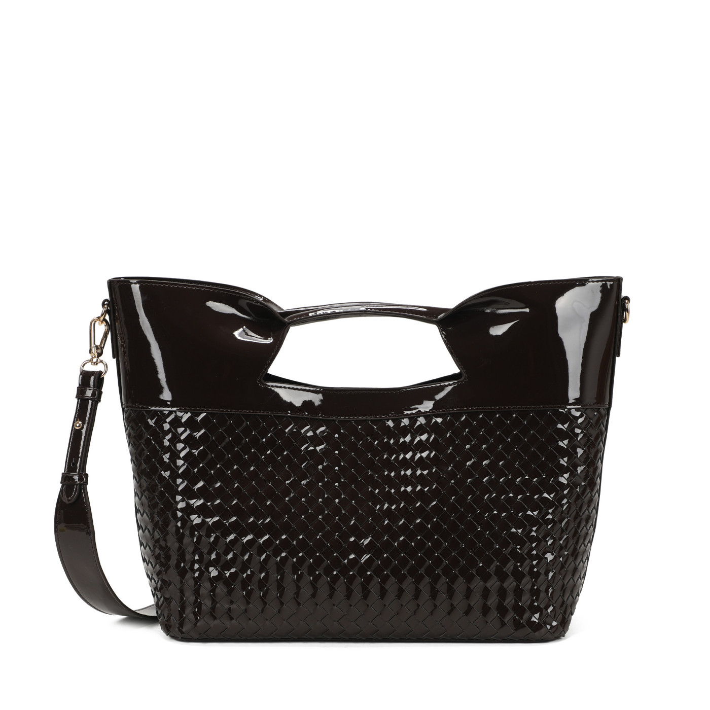 Borsa Shopper in vernice e dettagli