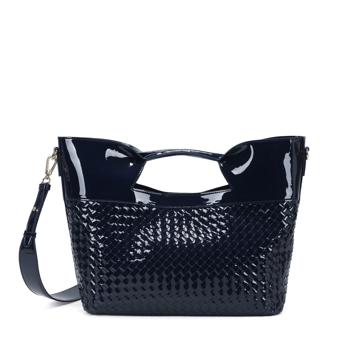 Bolso Shopper en charol y detalles